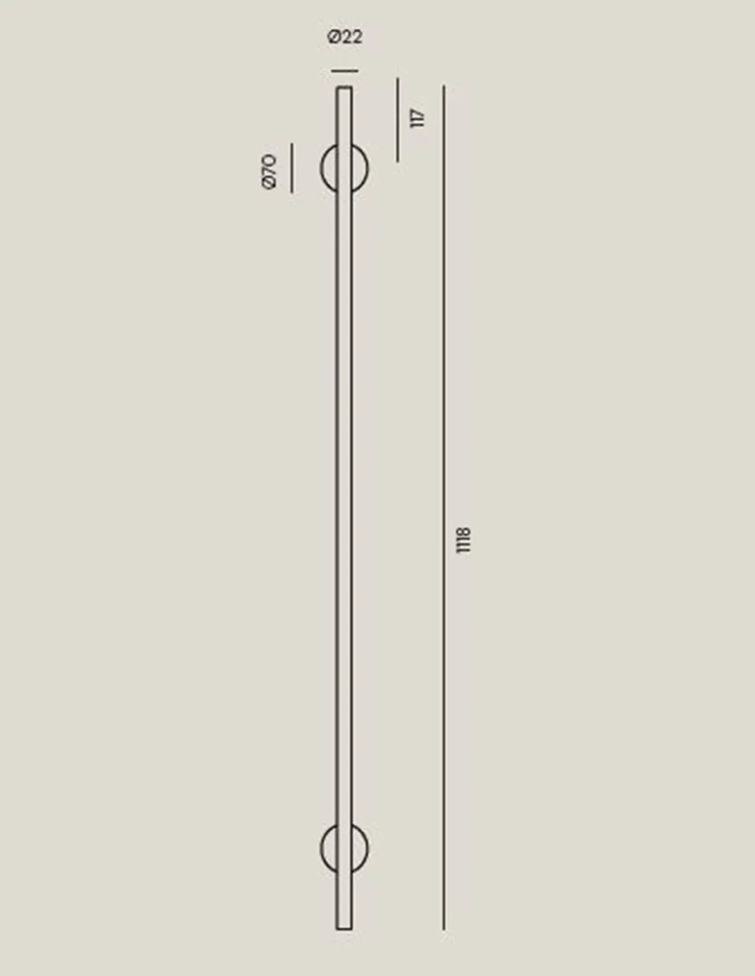 Aplique de pared Clock – Aromas – Lámpara de pared de acero negra mate, LED 3000K, 111 cm