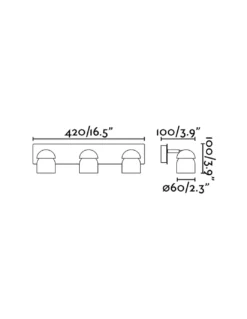 Aplique de pared Coco – Faro – Lámpara 3 luces, Orientable