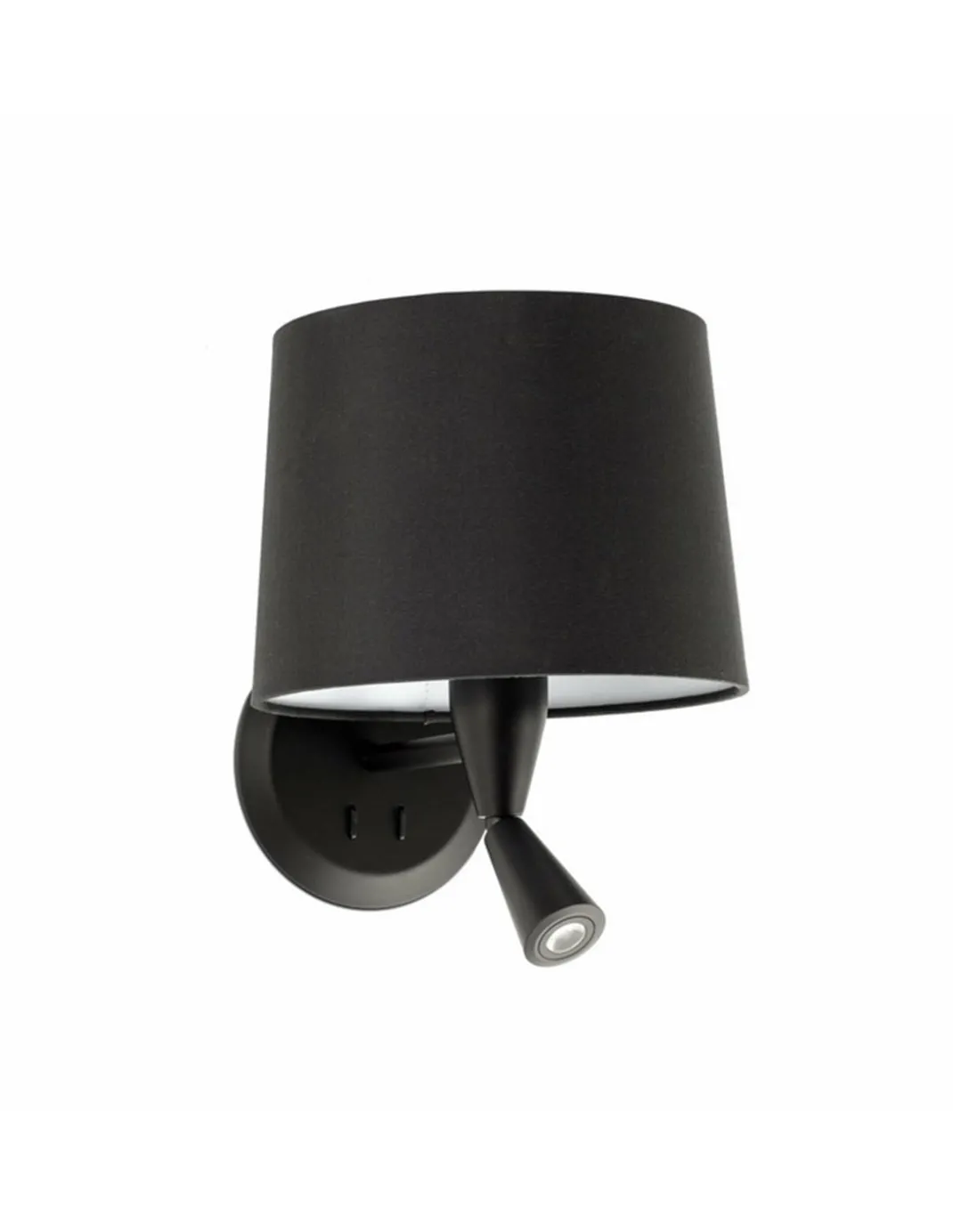 Aplique de pared Conga – Faro – Lámpara con lector, pantalla de tela