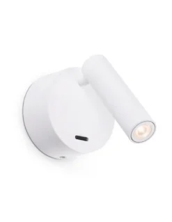 Aplique de pared con lector Boc - Faro - Luz de lectura orientable, incluye interruptor