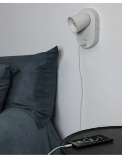 Aplique de pared Corb – Faro – Carga USB, Blanco/Negro