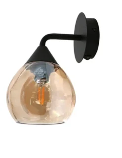 Aplique de pared Daiki - IDP Lampshades - Pantalla de cristal ámbar