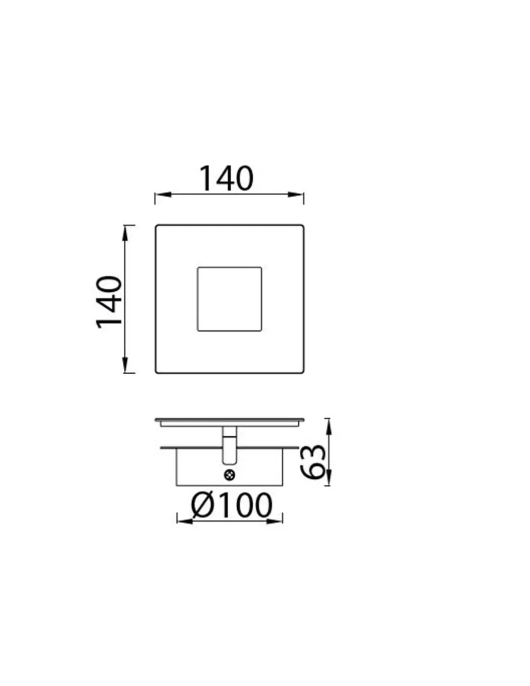 Aplique de pared Dalia – Mantra – Lámpara cuadrada orientable, LED 3000K, 14/18/22/40 cm