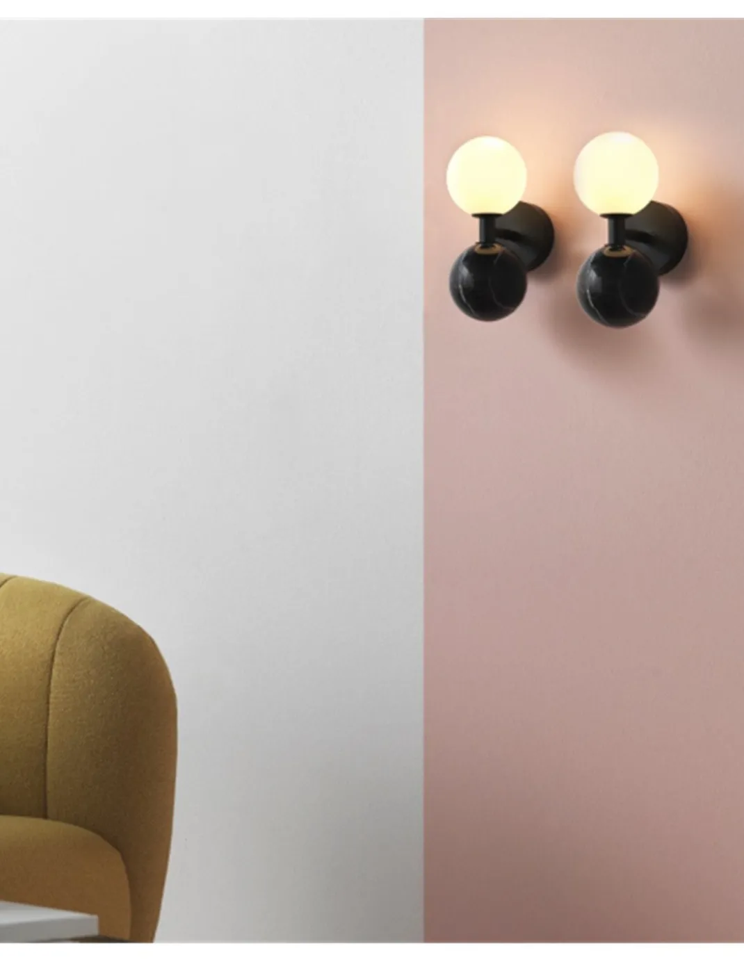 Aplique de pared Dalt – Aromas – Lámpara de pared de mármol, 10 cm, LED 3000K