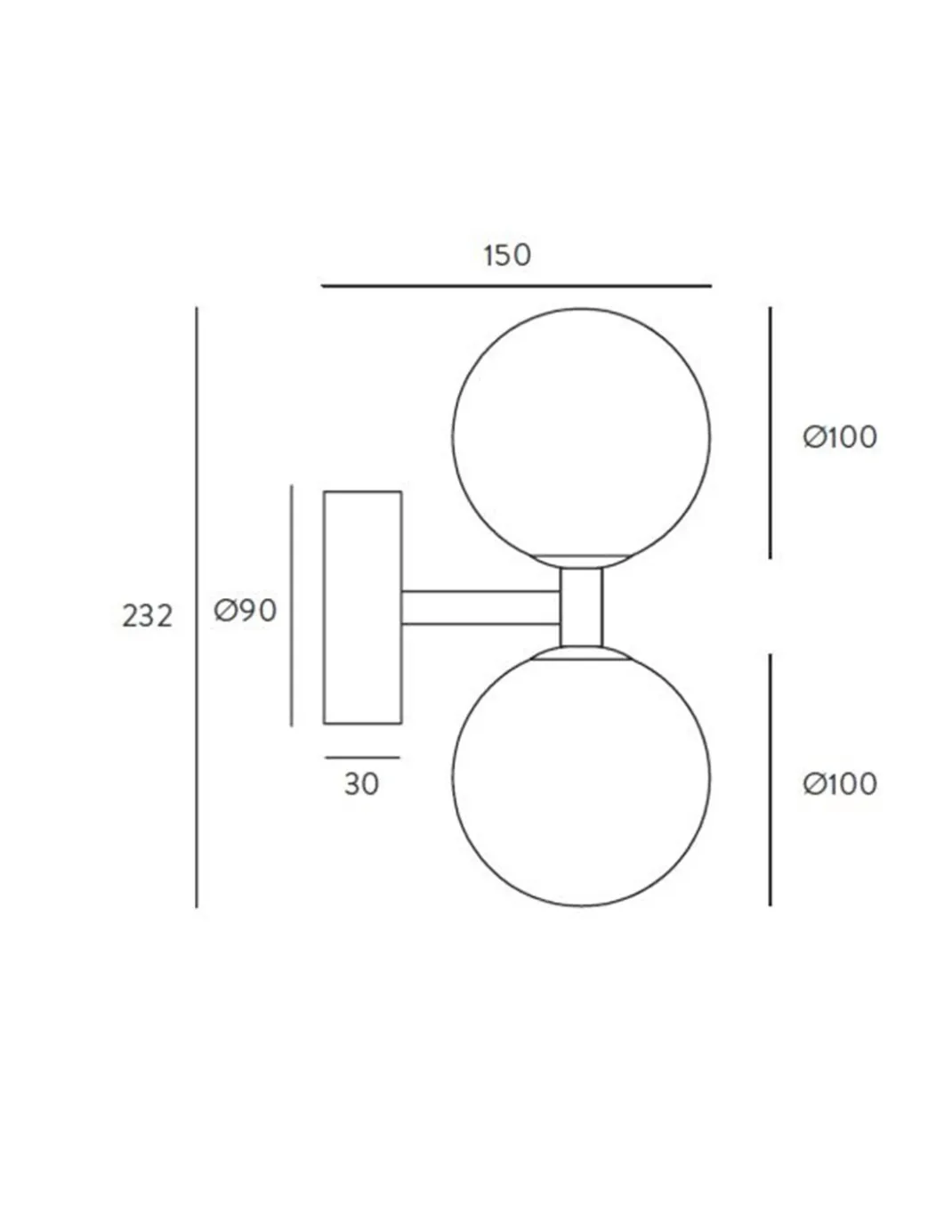 Aplique de pared Dalt – Aromas – Lámpara de pared de mármol, 10 cm, LED 3000K