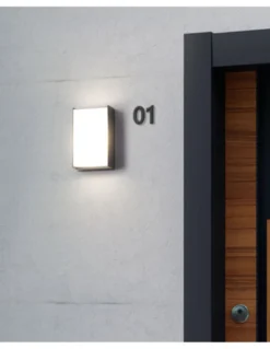 Aplique de pared de exterior Block – FORLIGHT – Lámpara de aluminio acabado antracita, 4000K 9,7W LED IP65