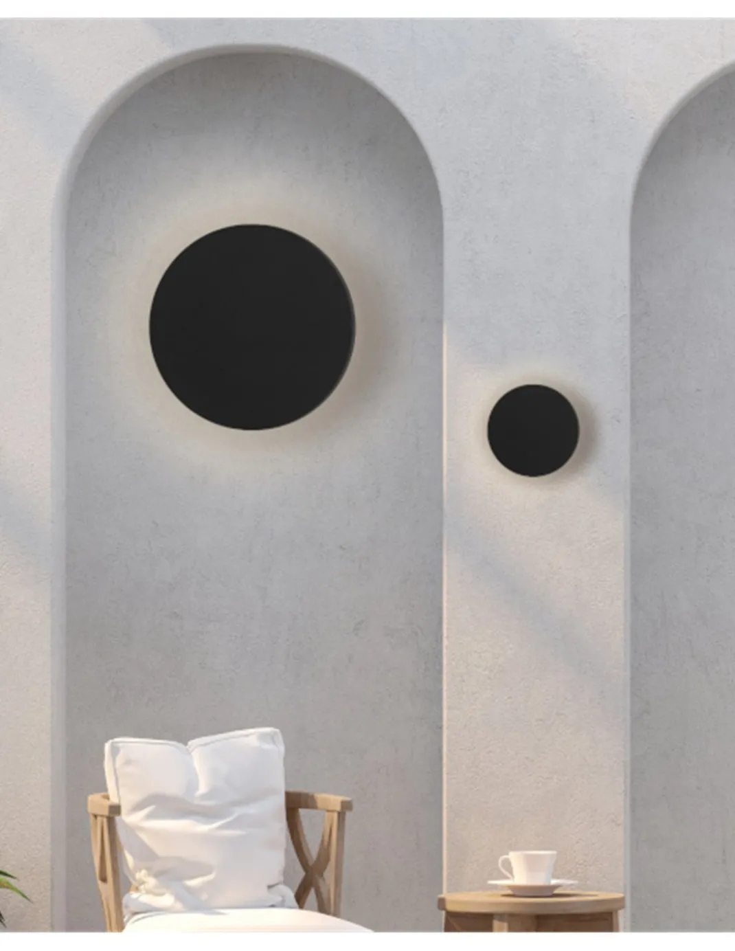 Aplique de pared de exterior Combo - ACB - Aplique LED decorativo circular IP65