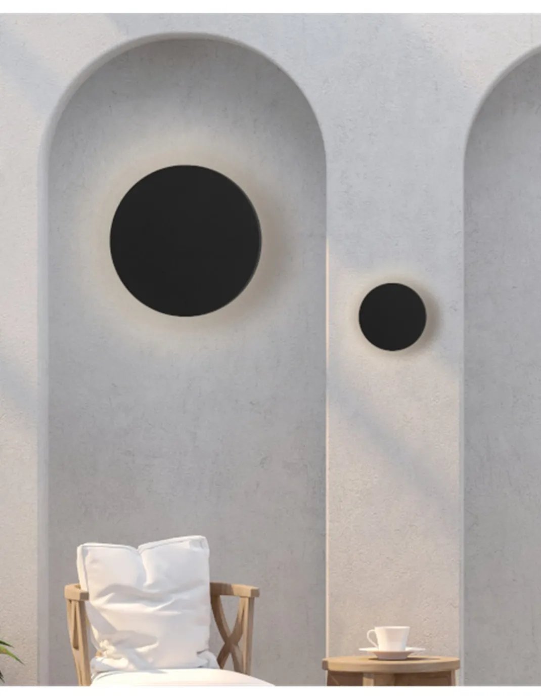 Aplique de pared de exterior Combo - ACB - Aplique LED decorativo circular IP65