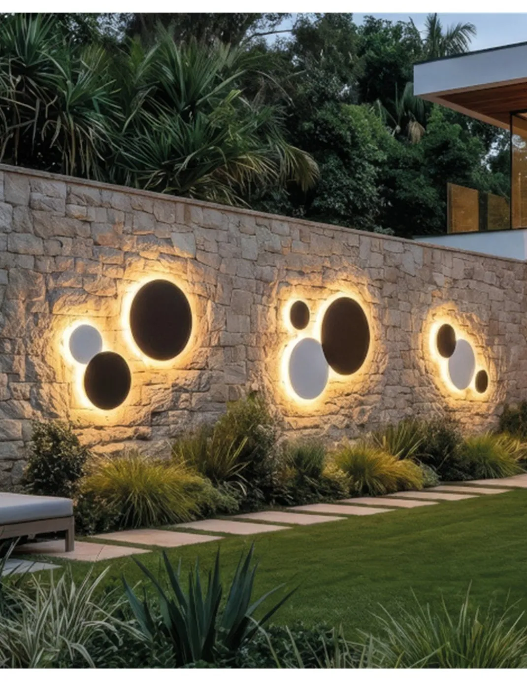 Aplique de pared de exterior Combo - ACB - Aplique LED decorativo circular IP65