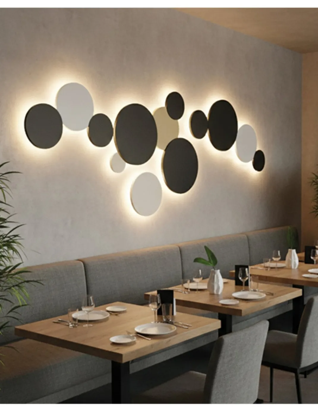 Aplique de pared de exterior Combo - ACB - Aplique LED decorativo circular IP65