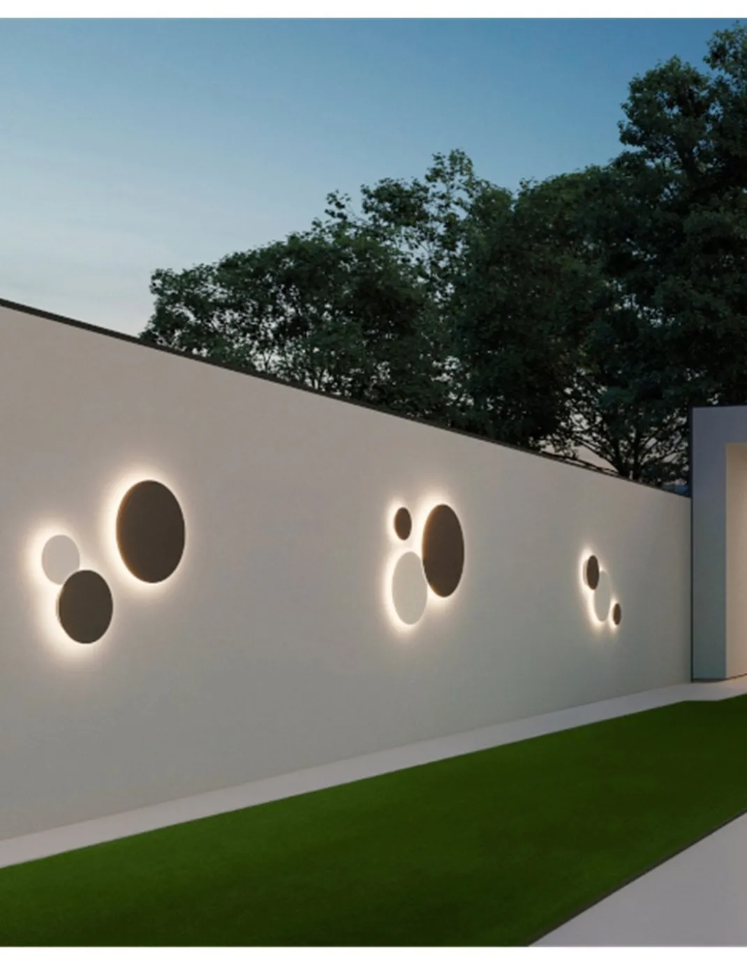 Aplique de pared de exterior Combo - ACB - Aplique LED decorativo circular IP65
