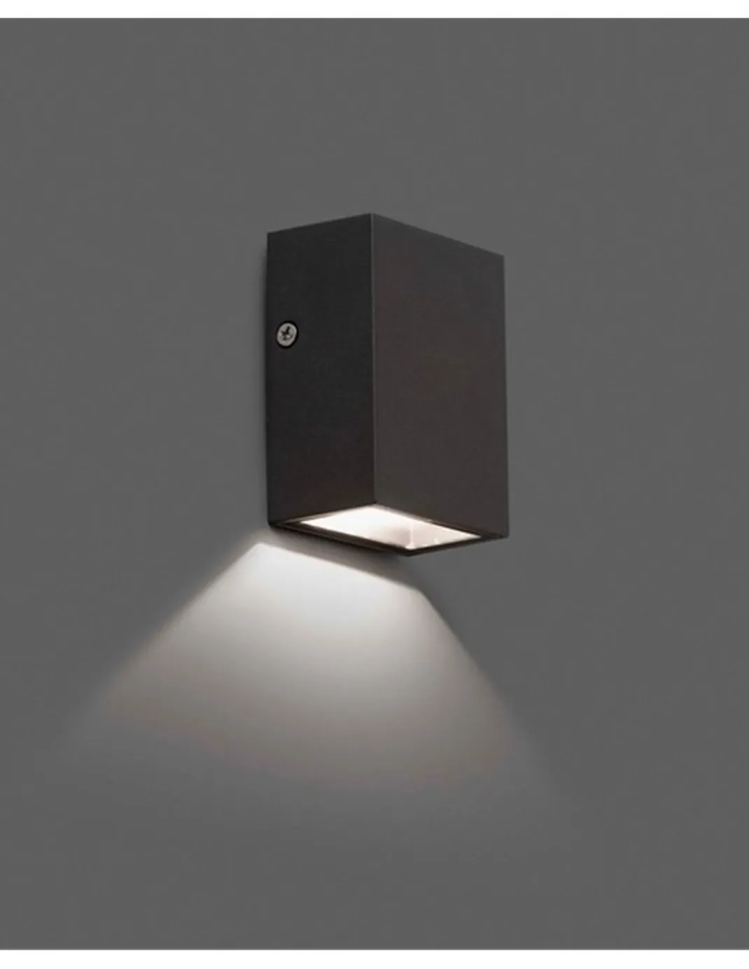 Aplique de pared de exterior Canon – Faro – Aluminio, LED 3000K, 8.5 cm