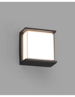 Aplique de pared de exterior Hikari – Faro – Aluminio gris oscuro, LED 3000K, 17 cm