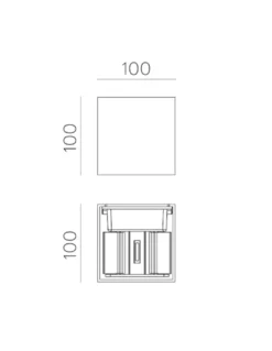 Aplique de pared de exterior Kendo - ACB - Diseño cúbico moderno