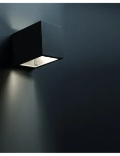 Aplique de pared de exterior Lacre – Faro – Aluminio gris, IP54