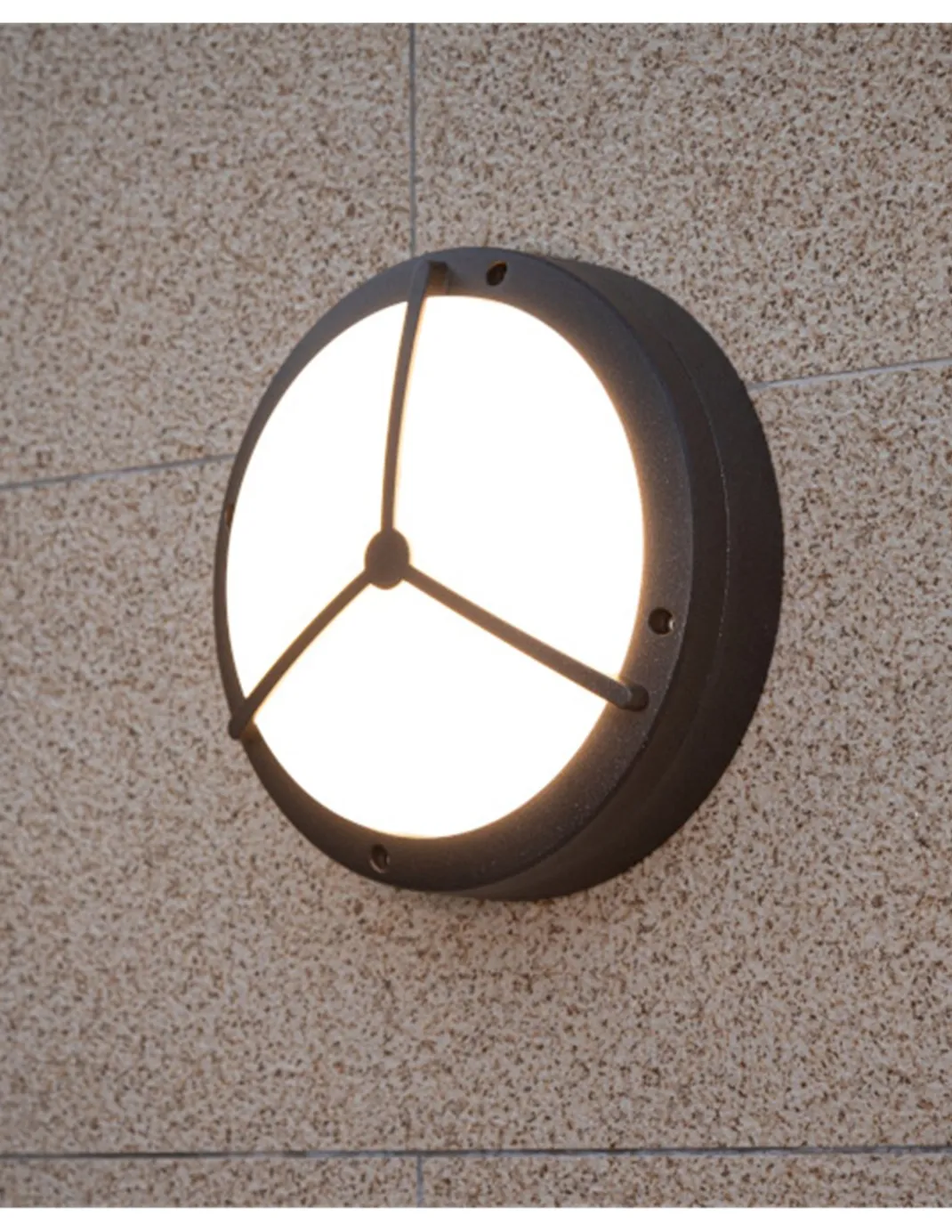 Aplique de pared de exterior Mercedes - Iberlamp - Lámpara redonda en antracita