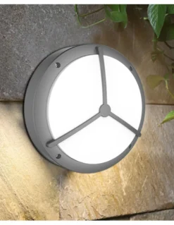 Aplique de pared de exterior Mercedes - Iberlamp - Lámpara redonda en antracita