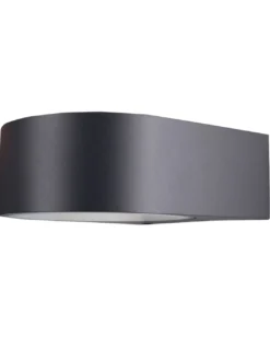 Aplique de pared de exterior Mayor – FORLIGHT – Lámpara de aluminio en gris y antracita, E27 15W IP44