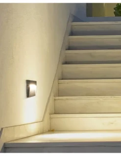 Aplique de pared de exterior Nod – FORLIGHT – Lámpara moderna cuadrada de aluminio, LED 3000K 210 lm, Medidas: 10,5 cm