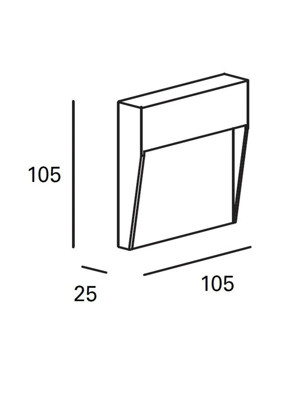 Aplique de pared de exterior Nod – FORLIGHT – Lámpara moderna cuadrada de aluminio, LED 3000K 210 lm, Medidas: 10,5 cm
