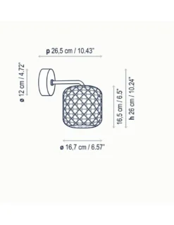 Aplique de pared de exterior Nans – Bover – Pantalla de fibra tejida a mano, LED regulable Triac
