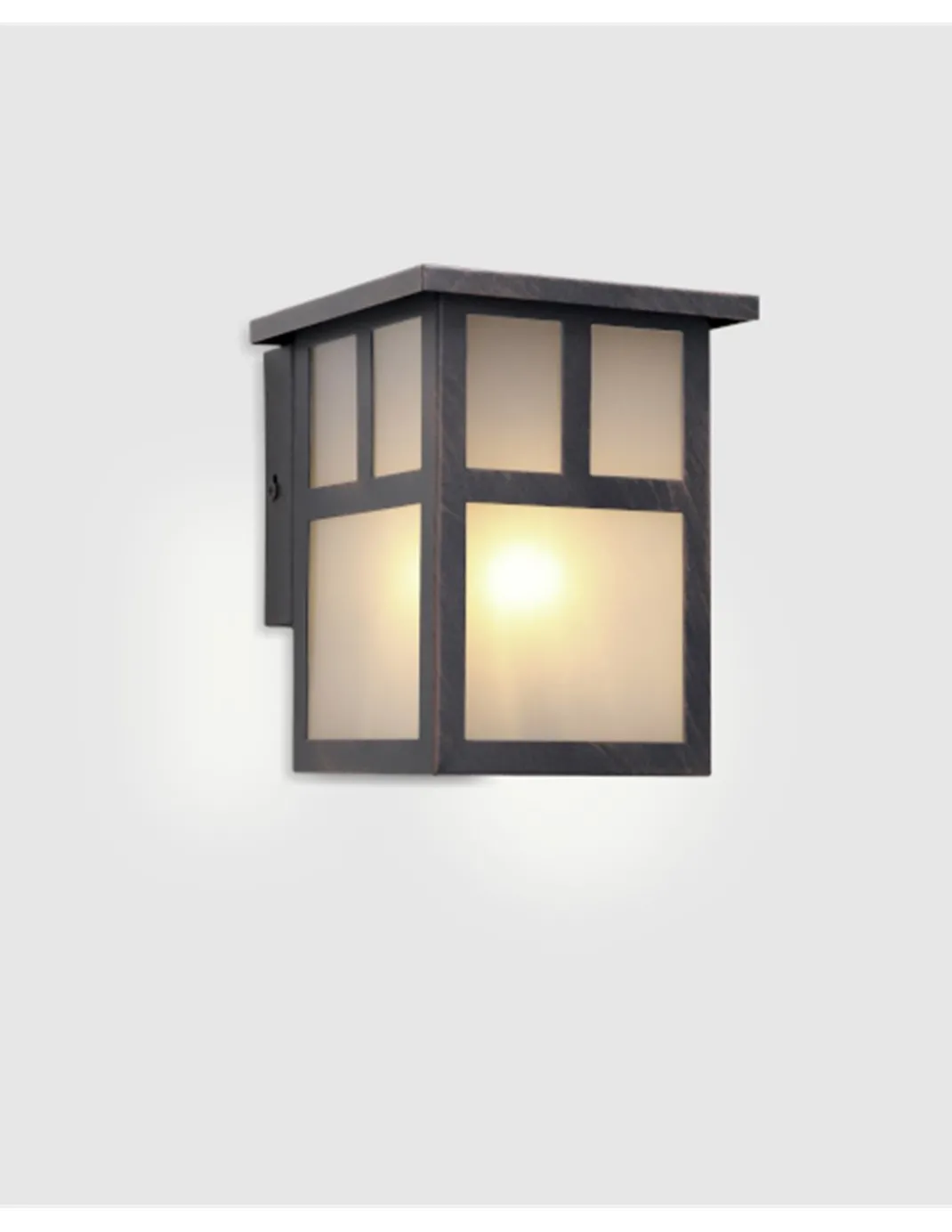 Aplique de pared de exterior Osaka - FORLIGHT - Farol exterior japonés en acero marrón óxido