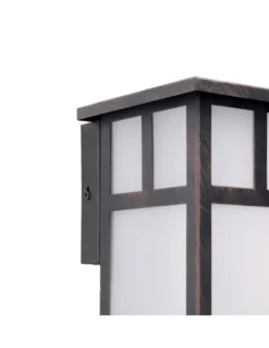 Aplique de pared de exterior Osaka - FORLIGHT - Farol exterior japonés en acero marrón óxido