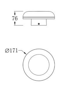 Aplique de pared de exterior Ova - Iberlamp - Lámpara minimalista redonda, Ø 19 cm