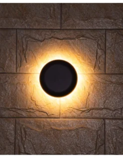 Aplique de pared de exterior Ova - Iberlamp - Lámpara minimalista redonda, Ø 19 cm