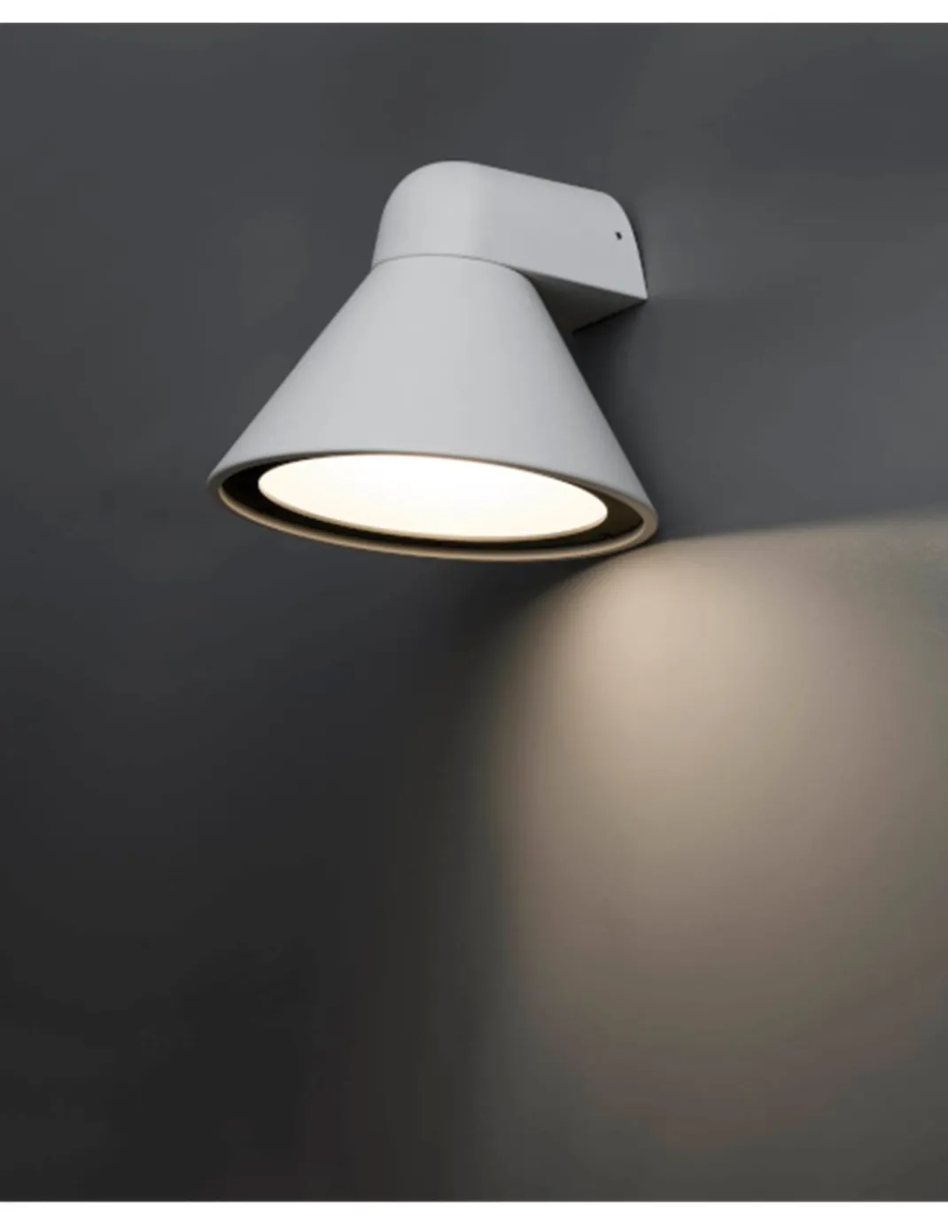 Aplique de pared de exterior Pals – Faro – Lámpara de aluminio en blanco o gris oscuro