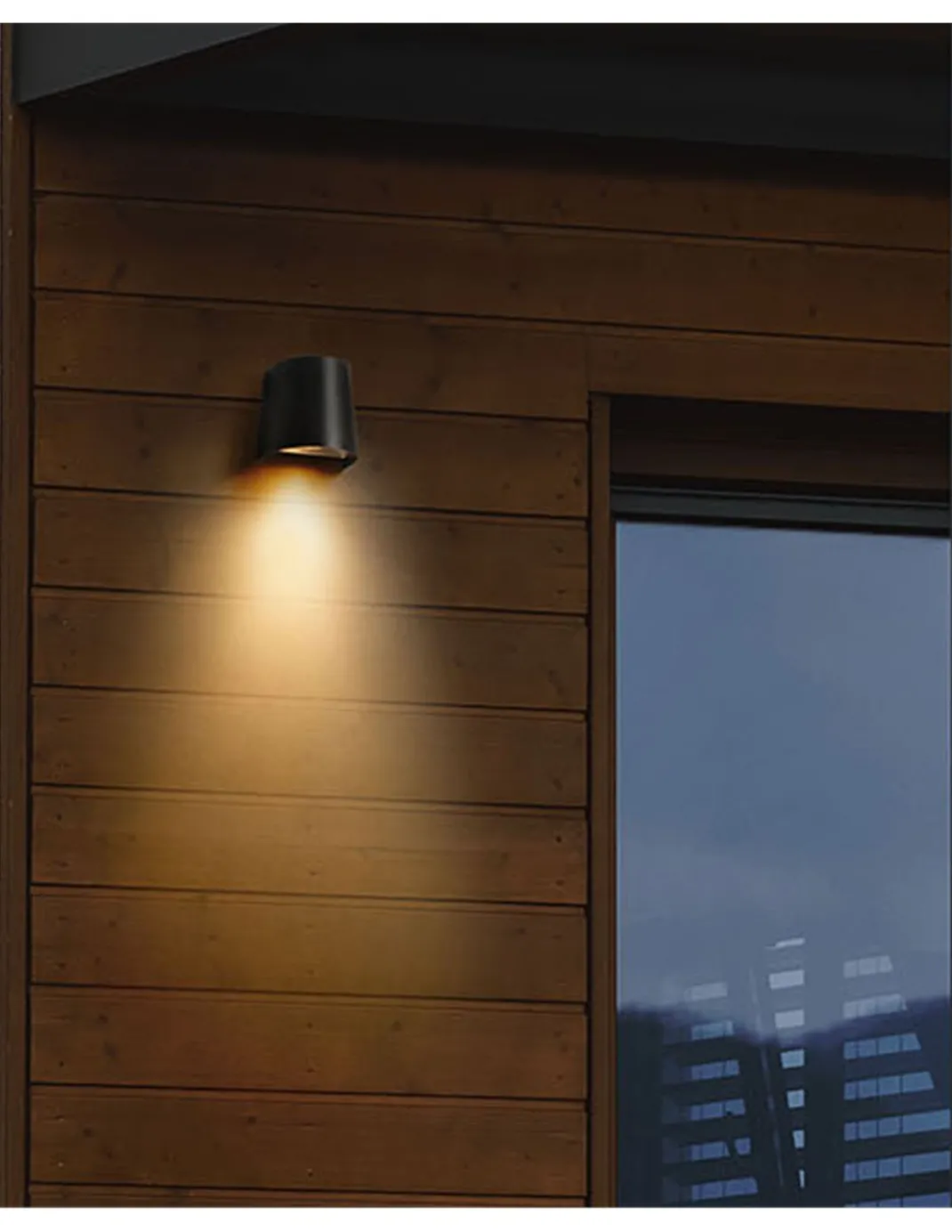 Aplique de pared de exterior Prisma – FORLIGHT – Lámpara moderna negra, Altura: 11 cm, Apto para ambientes salinos