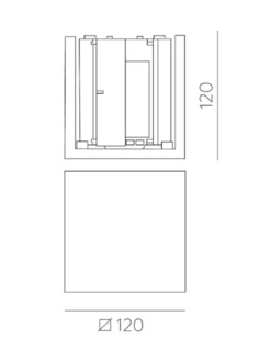 Aplique de pared de exterior Perseo - ACB - Lámpara de cemento bidireccional para fachadas