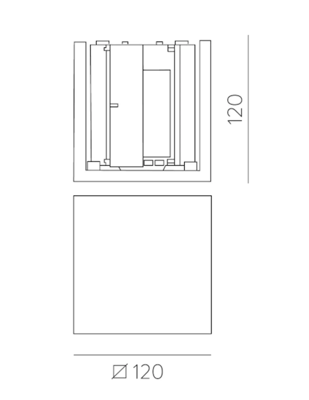 Aplique de pared de exterior Perseo - ACB - Lámpara de cemento bidireccional para fachadas