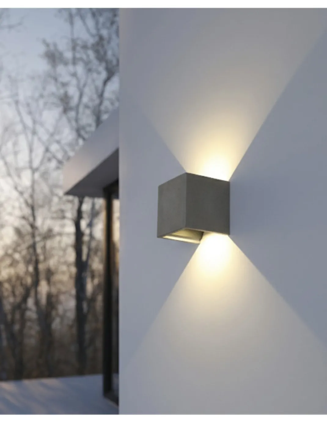 Aplique de pared de exterior Perseo - ACB - Lámpara de cemento bidireccional para fachadas