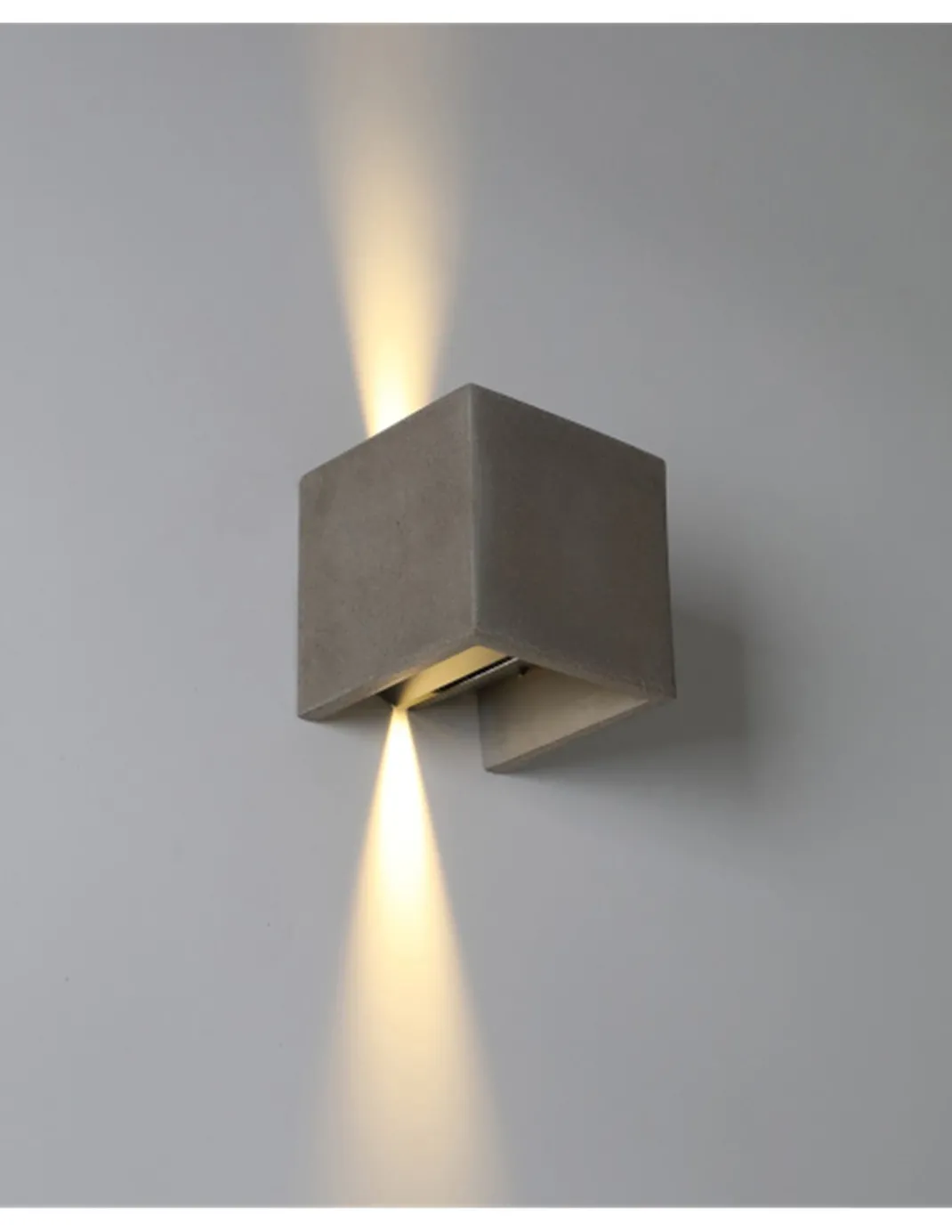 Aplique de pared de exterior Perseo - ACB - Lámpara de cemento bidireccional para fachadas