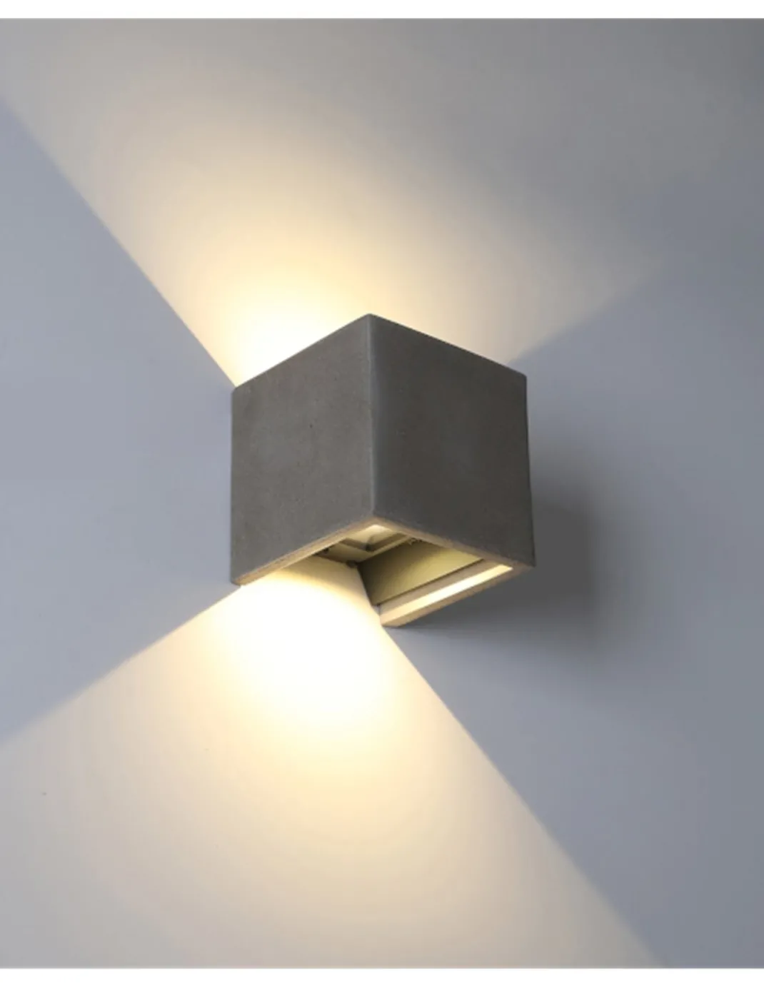 Aplique de pared de exterior Perseo - ACB - Lámpara de cemento bidireccional para fachadas
