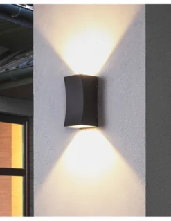 Aplique de pared de exterior Slide - Iberlamp - Lámpara antracita, doble iluminación