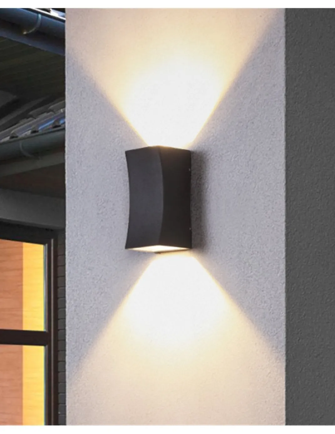 Aplique de pared de exterior Slide - Iberlamp - Lámpara antracita, doble iluminación