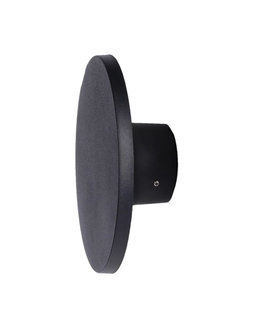 Aplique de pared de exterior Yika – FORLIGHT – Lámpara redonda negra, LED 3000K 690 lm, Diámetro: 16,4 cm