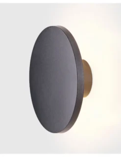 Aplique de pared de exterior Yika – FORLIGHT – Lámpara redonda negra, LED 3000K 690 lm, Diámetro: 16,4 cm