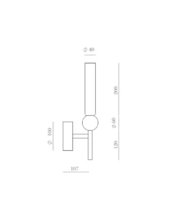 Aplique de pared Delie - Aromas - Lámpara decorativa LED 2700K, Mármol+vidrio soplado
