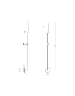 Aplique de pared Delie L - Aromas - Lámpara de mármol, LED 2700K