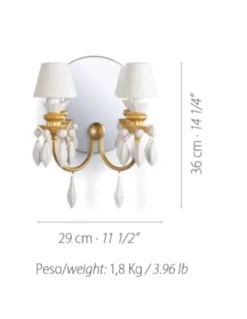 Aplique de pared de porcelana disponible en 7 acabados – Belle de Nuit – Lladró