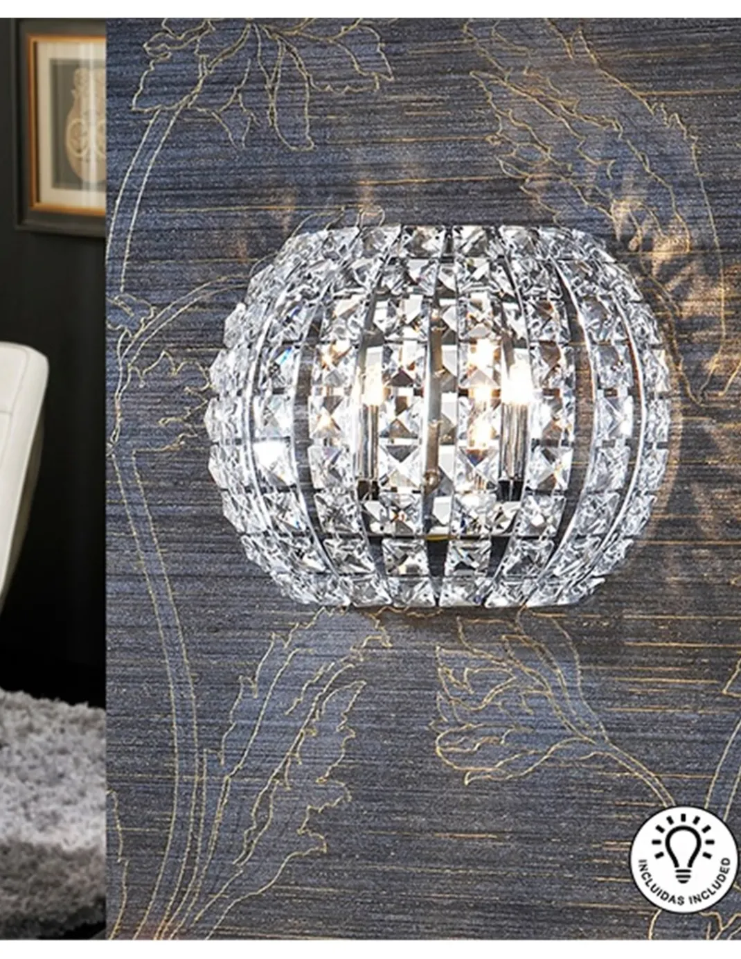 Aplique de pared Diamond – Schuller – Pantalla de cristal