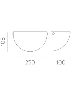Aplique de pared Dina - ACB - Lámpara de pared semicircular de cristal doble capa