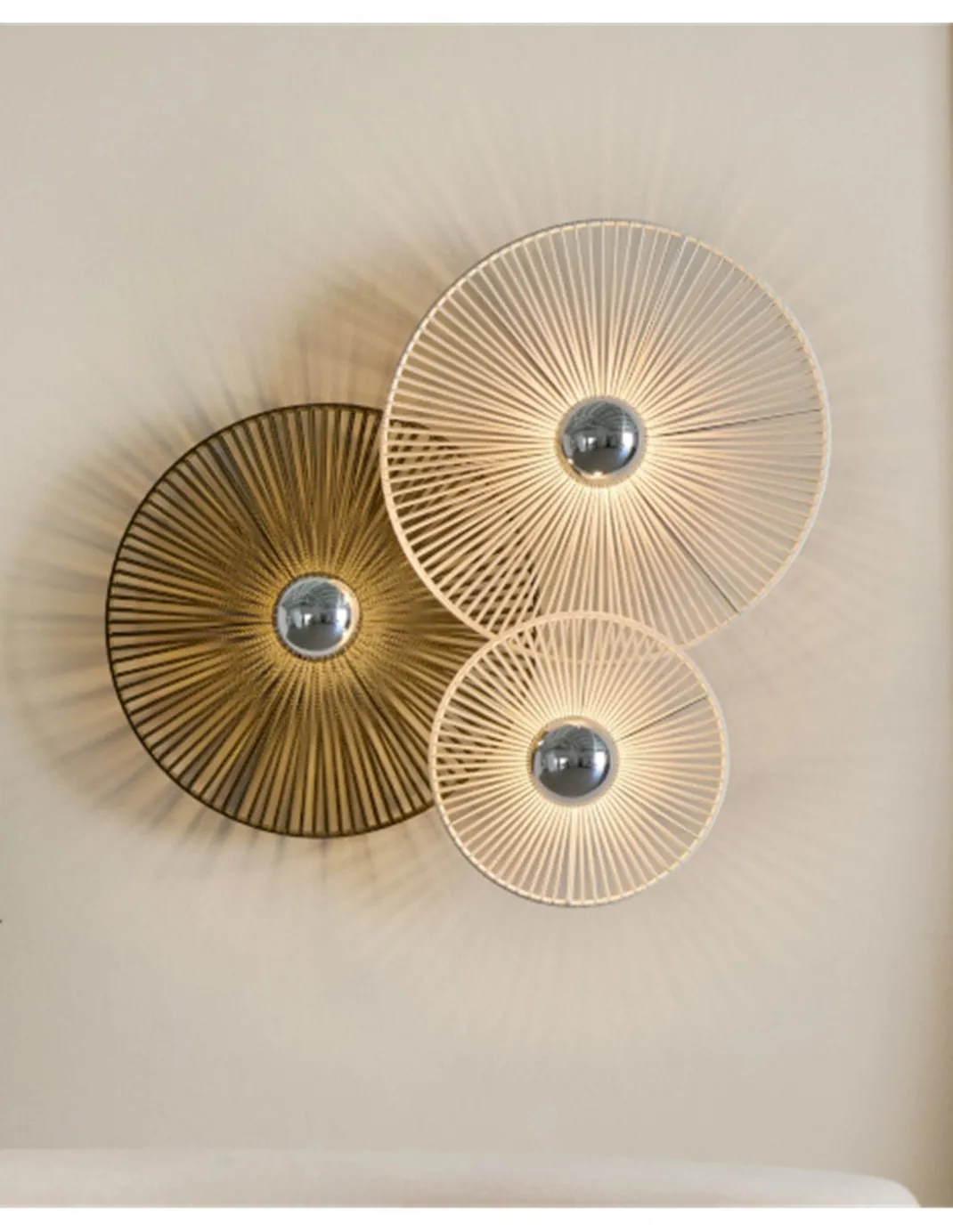 Aplique de pared Disk - Massmi - Lámpara de cuerda trenzada