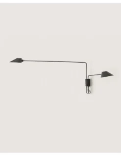 Aplique de pared Duo – Aromas – Lámpara de pared de lectura, 2 brazos orientables, Negra