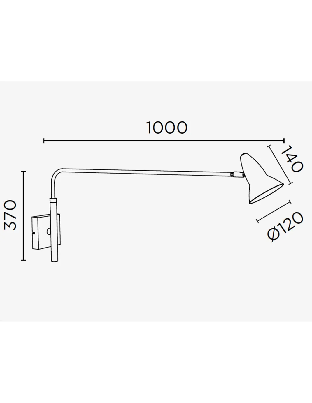 Aplique de pared Duo 1 – Pujol – Lámpara de pared de lectura orientable, Negro+Blanco
