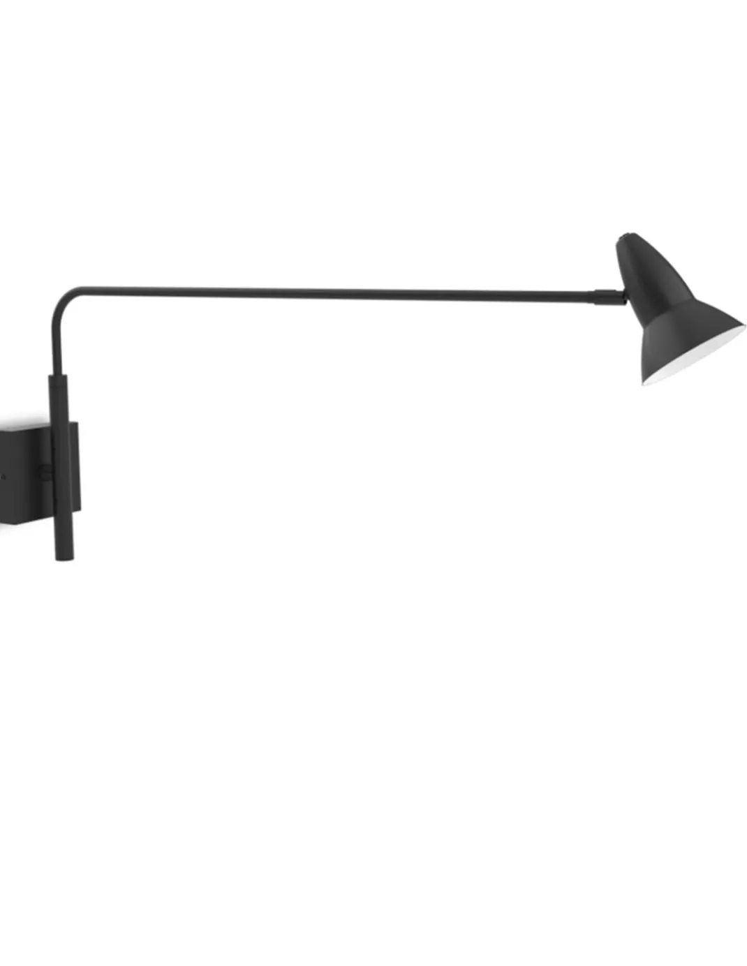 Aplique de pared Duo 1 – Pujol – Lámpara de pared de lectura orientable, Negro+Blanco