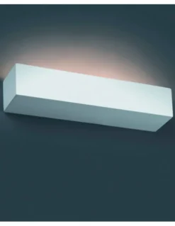 Aplique de pared Eaco – Faro – Lámpara rectangular de yeso, Blanco, 35.3 cm